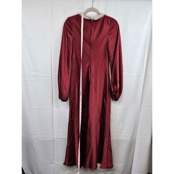 Leena For Mac Duggal Red Wine 100% Polyester Evening Dress. MSRP: $398 See Desc. - Picture 2 of 11